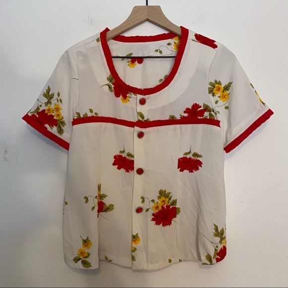 Vintage 80’s handmade 2 piece blouse and pants set - Picture 3 of 9